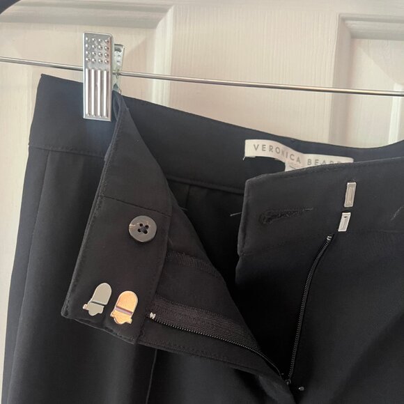 Veronica Beard. Scuba Straight-Leg Pant Black Front-Seam Trouser, 0 - Picture 2 of 5